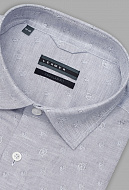 Серая рубашка с микродизайном и коротким рукавом Regular Fit
