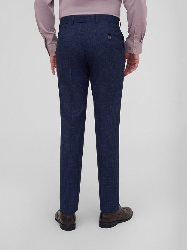 Тёмно-синий костюм в клетку Super Slim Fit