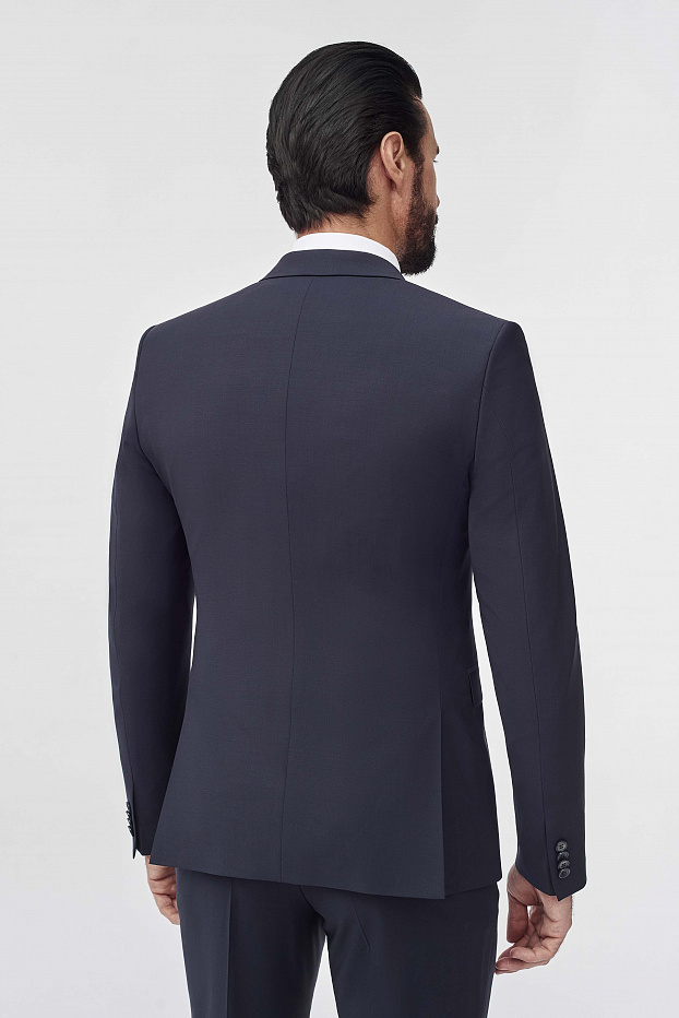 Костюмный пиджак из гладкой шерстяной ткани Super Slim Fit