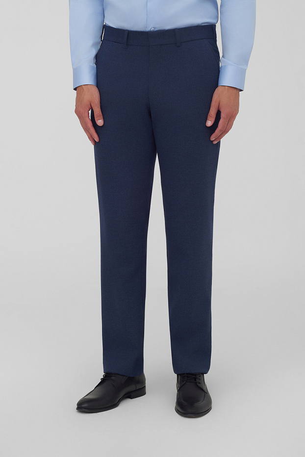 Костюмные брюки из смесовой ткани Slim Fit