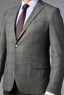 Пиджак из итальянской шерстяной ткани Drago в клетку Slim Fit