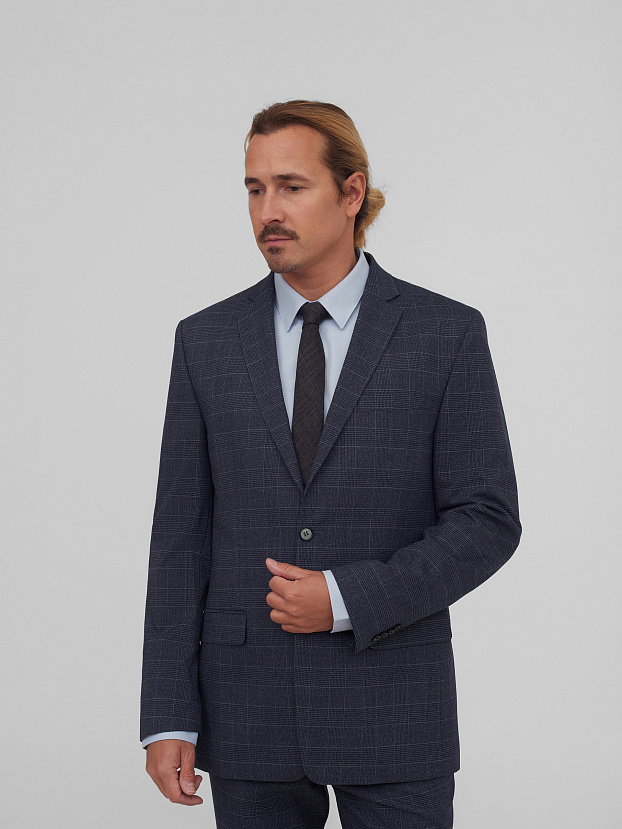 Костюм из смесовой ткани в клетку Regular Fit