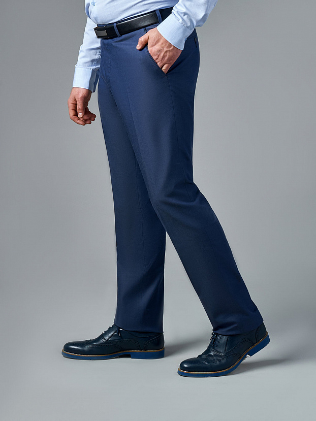 Синие хлопковые брюки Slim Fit