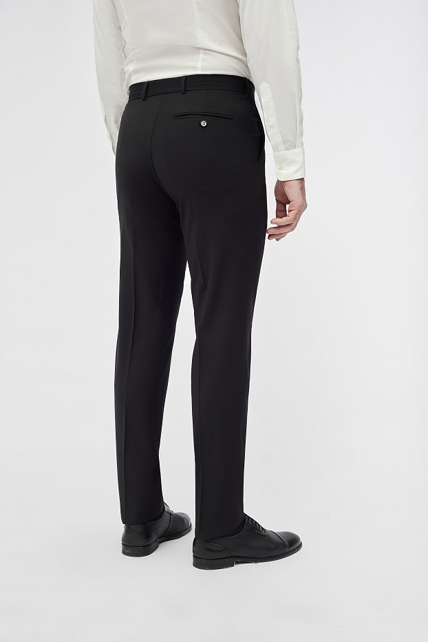 Костюмные черные брюки из гладкой ткани Super Slim Fit