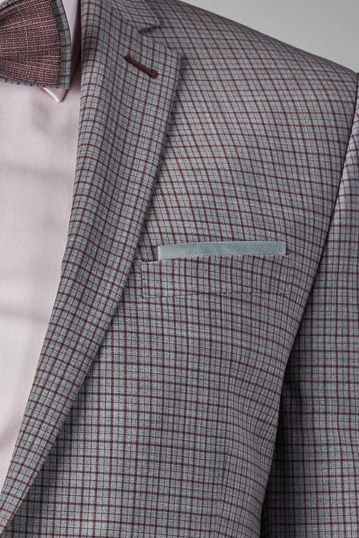 Костюмный пиджак из эластичной ткани в мелкую клетку Super Slim Fit