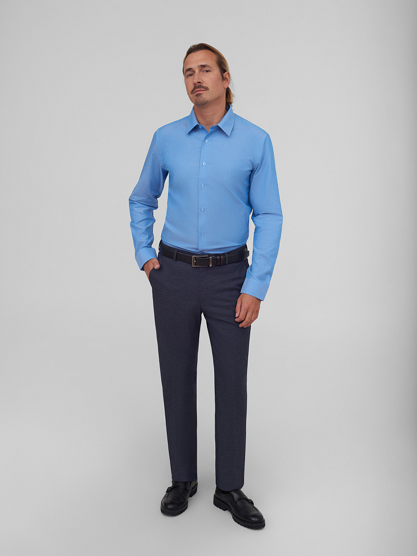 Рубашка с мелким узором Slim Fit