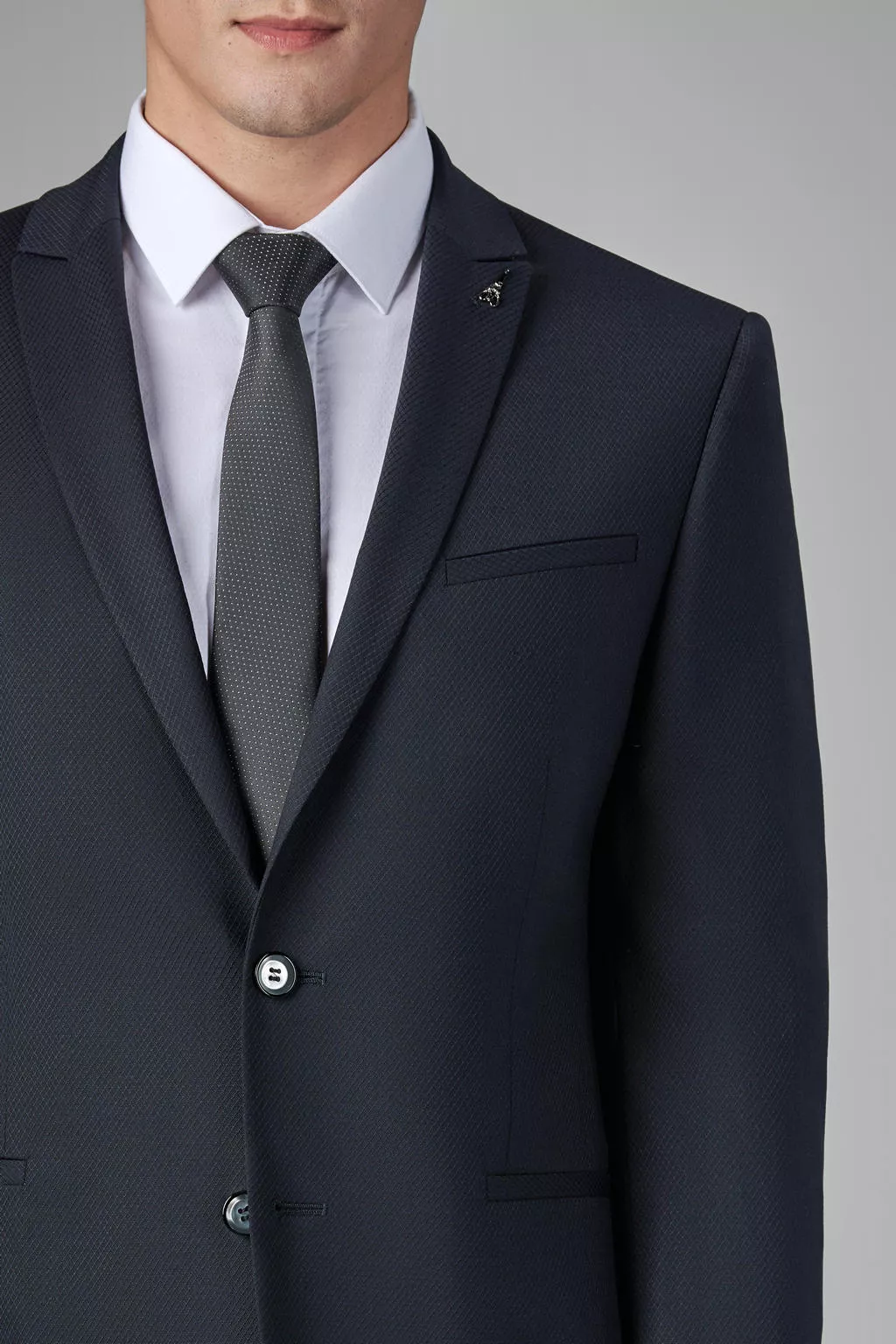 Костюм из эластичной шерстяной ткани с мелкой фактурой Super Slim Fit