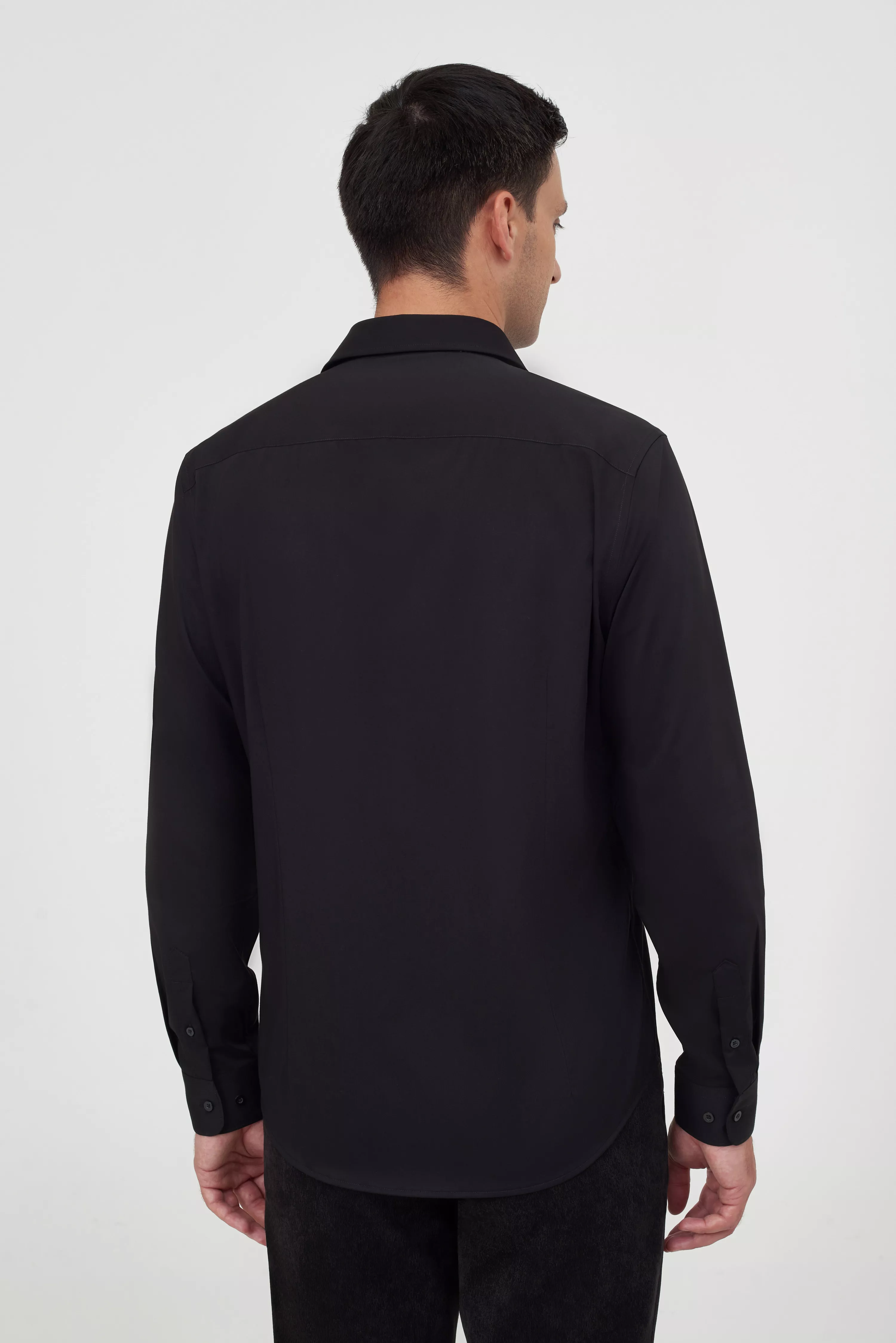 Однотонная рубашка с добавлением бамбука Slim Fit