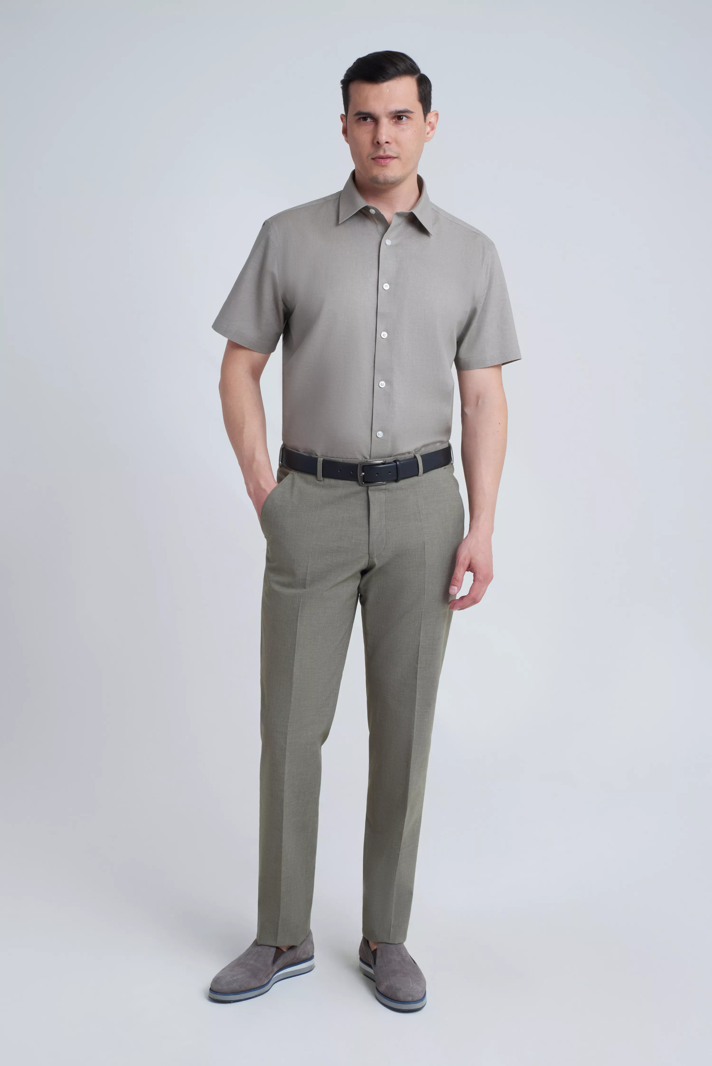 Рубашка из хлопка и льна Regular Fit