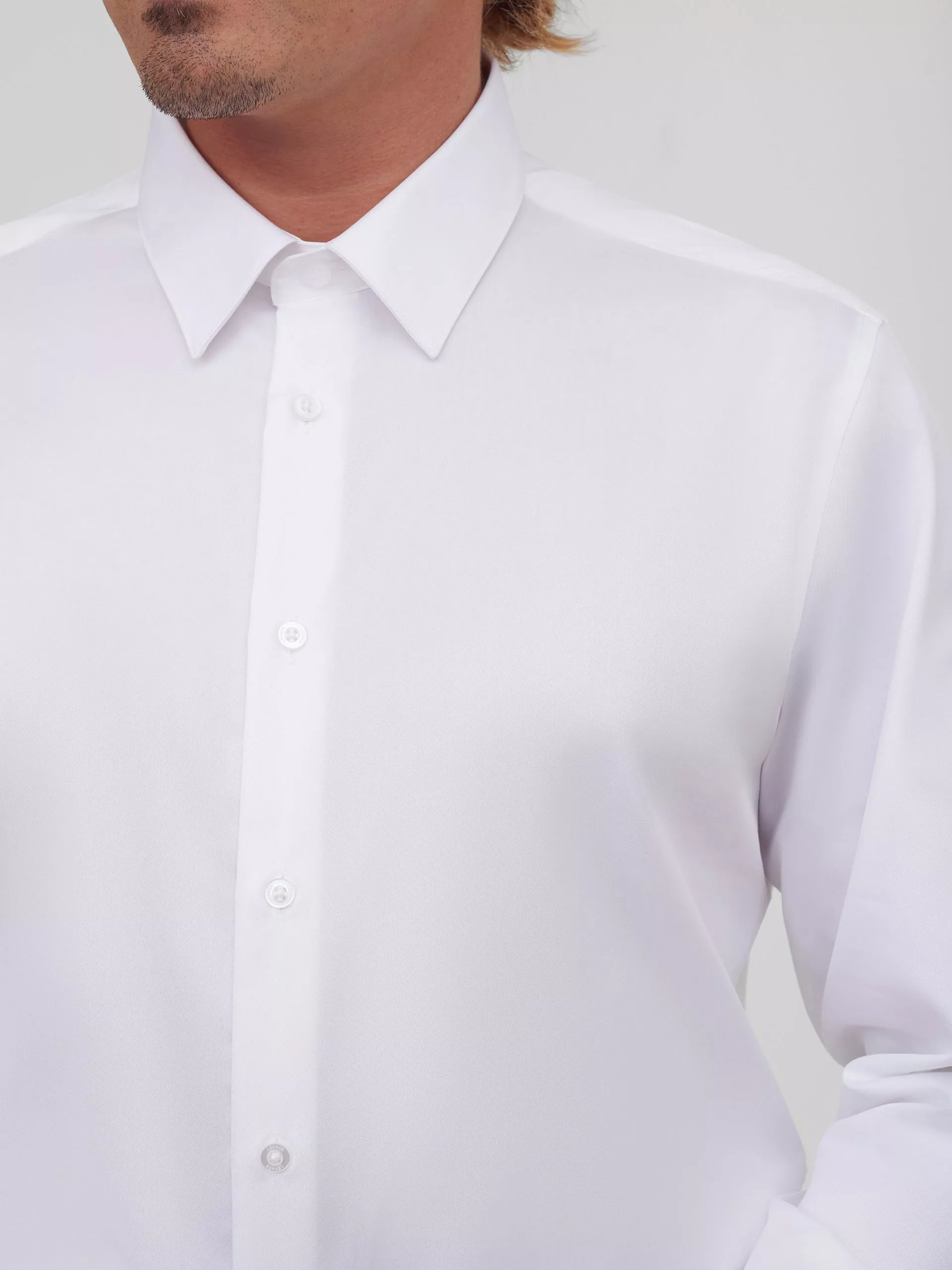 Однотонная хлопковая рубашка Slim Fit