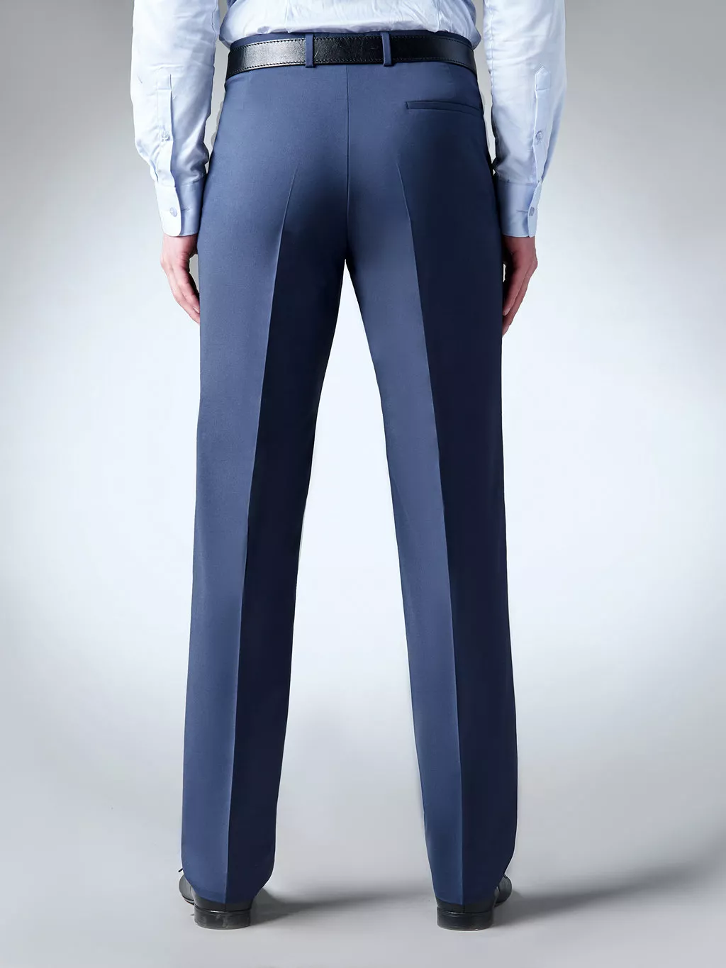 Костюмные темно-синие брюки из гладкой шерстяной ткани Regular Fit