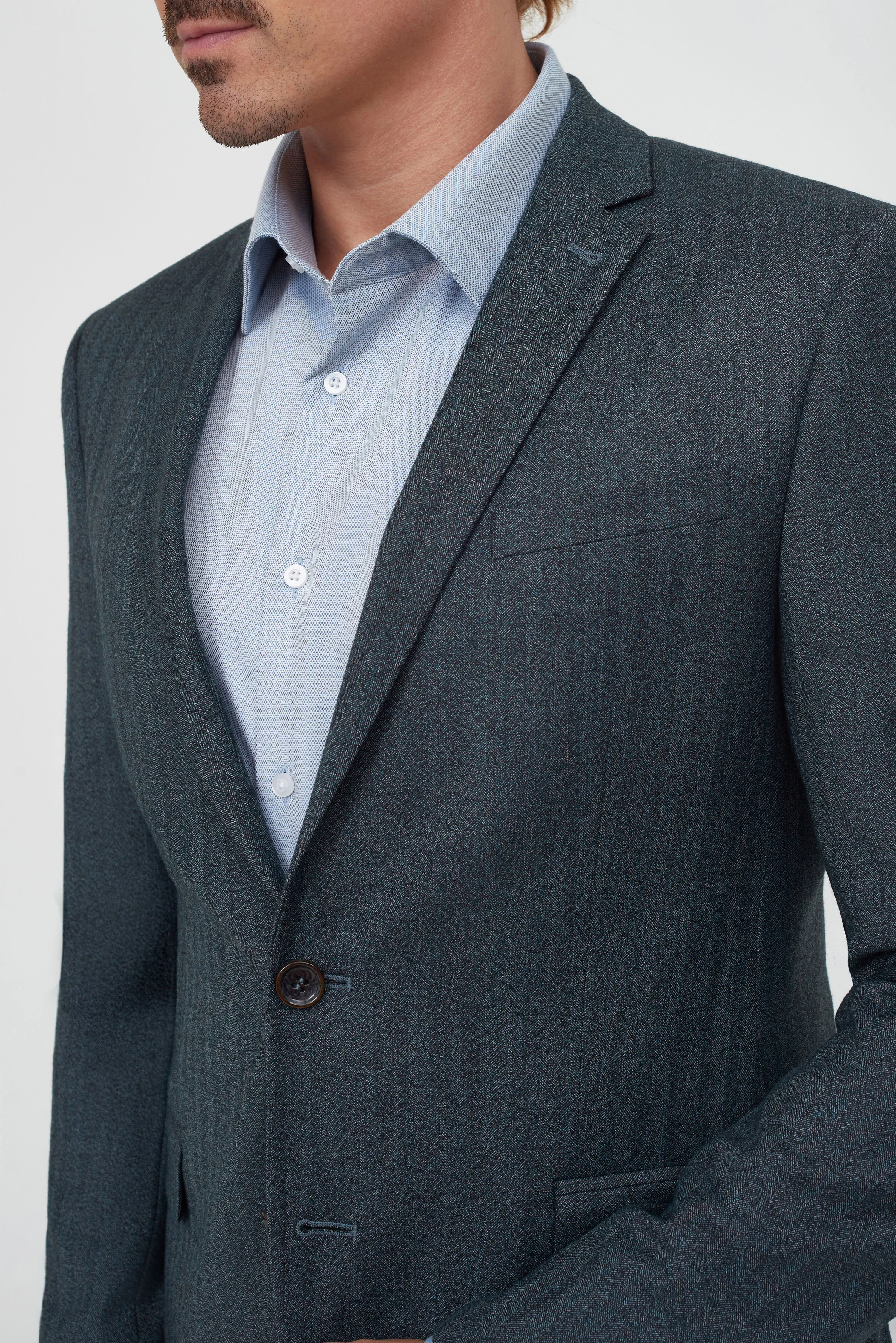 Костюмный пиджак из шерстяной ткани Super Slim Fit