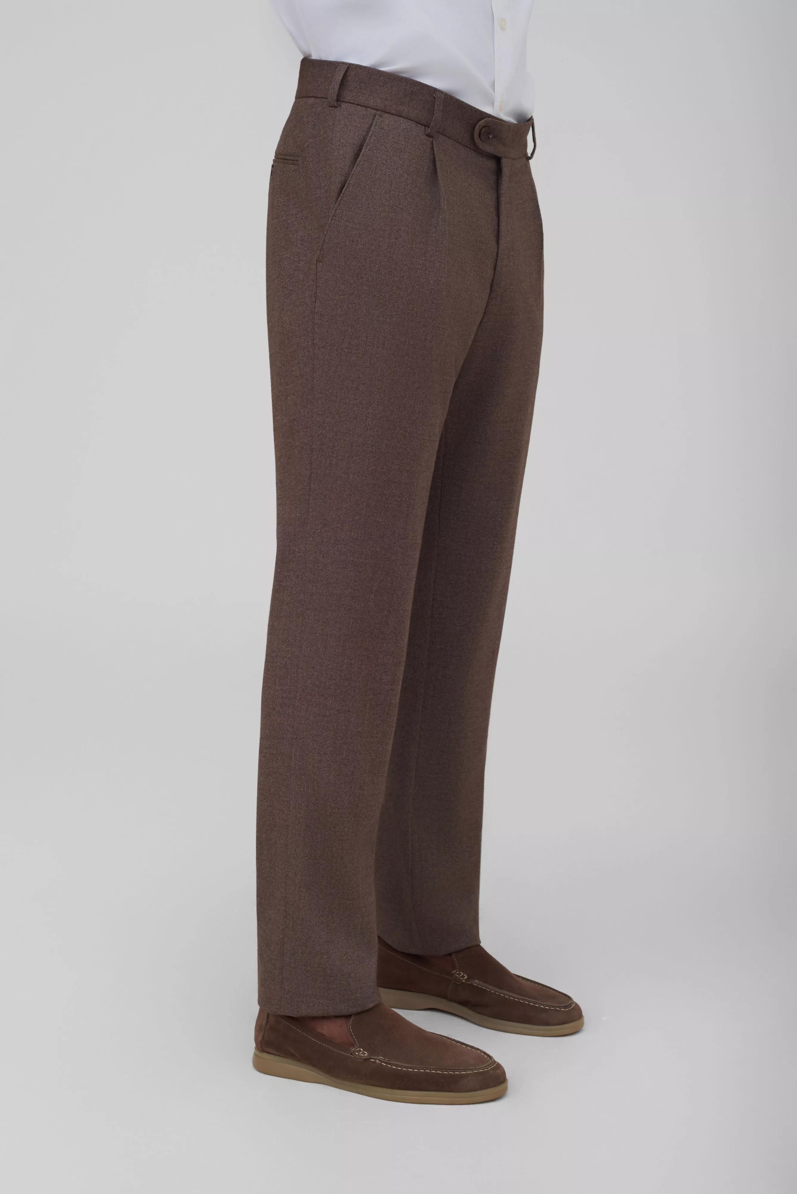 Костюмные брюки из смесовой ткани Slim Fit