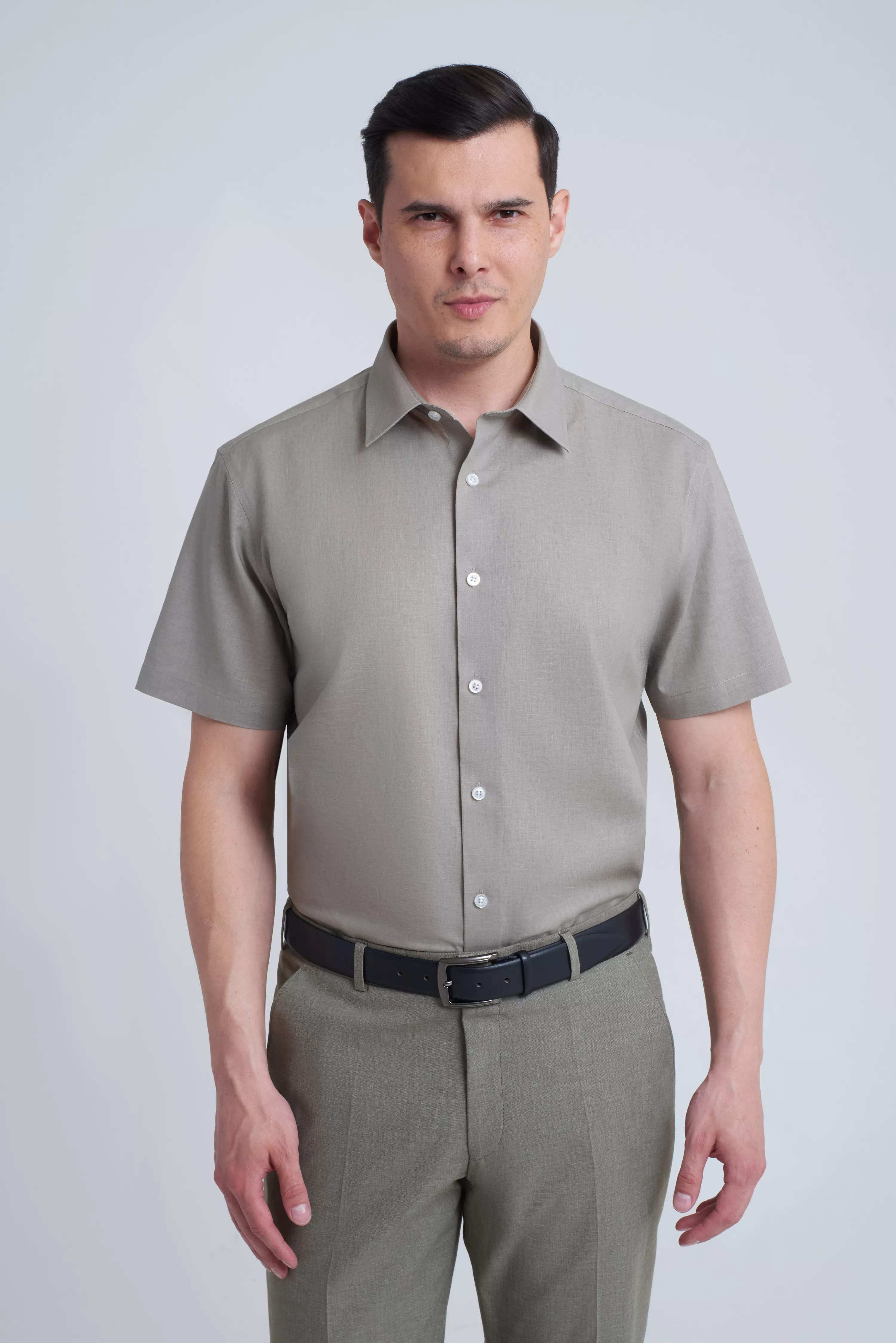 Рубашка из хлопка и льна Regular Fit