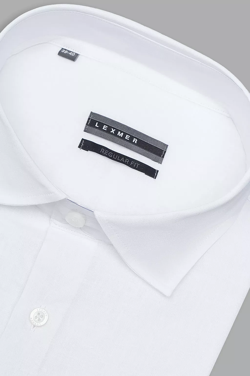 Белая рубашка изо льна и хлопка с коротким рукавом Regular Fit