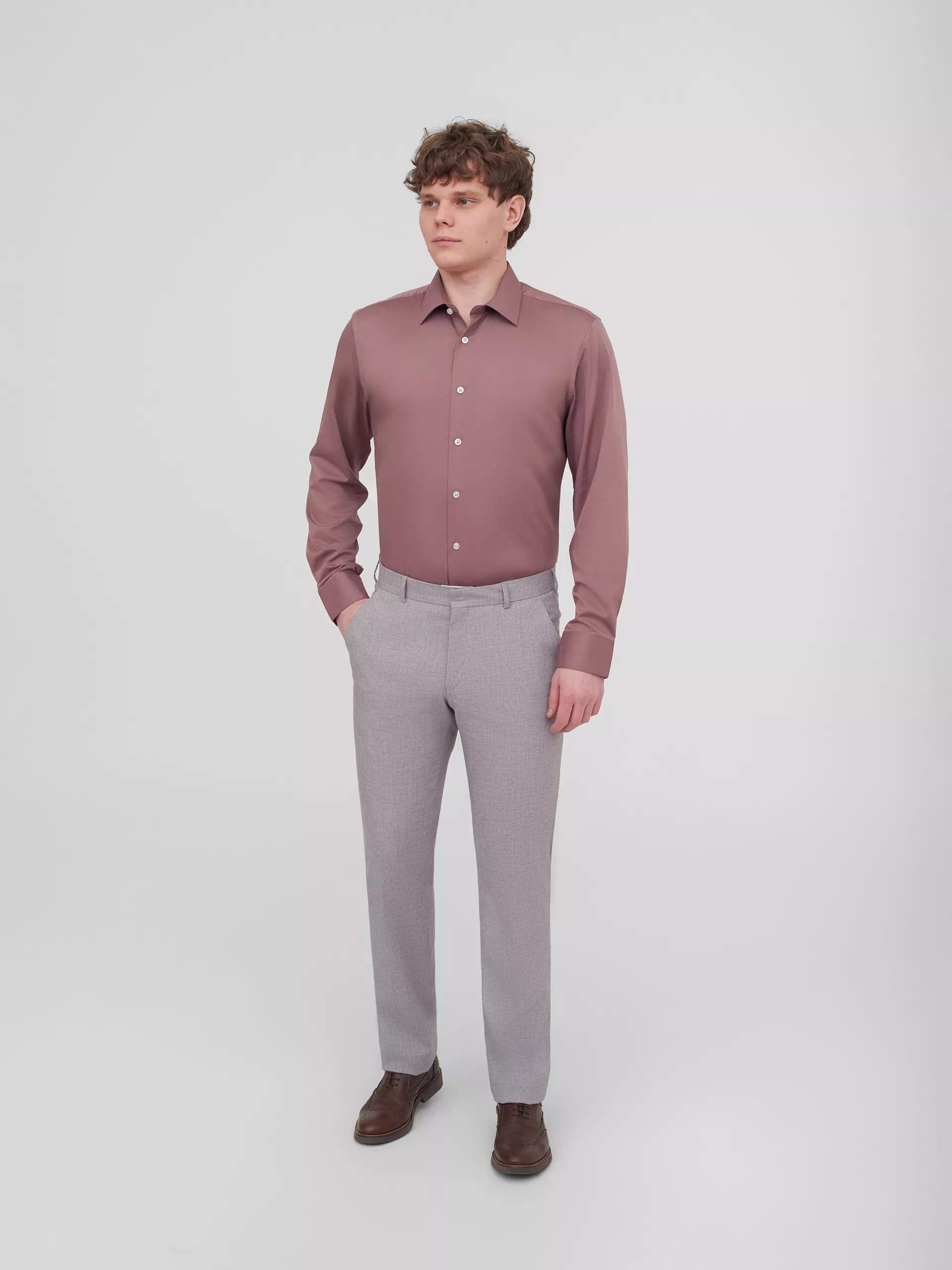 Рубашка с добавлением бамбука Slim Fit