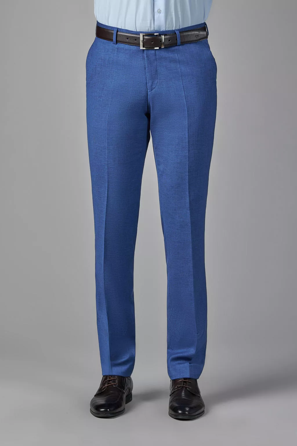 Ярко-синие брюки из поливискозной ткани Slim Fit