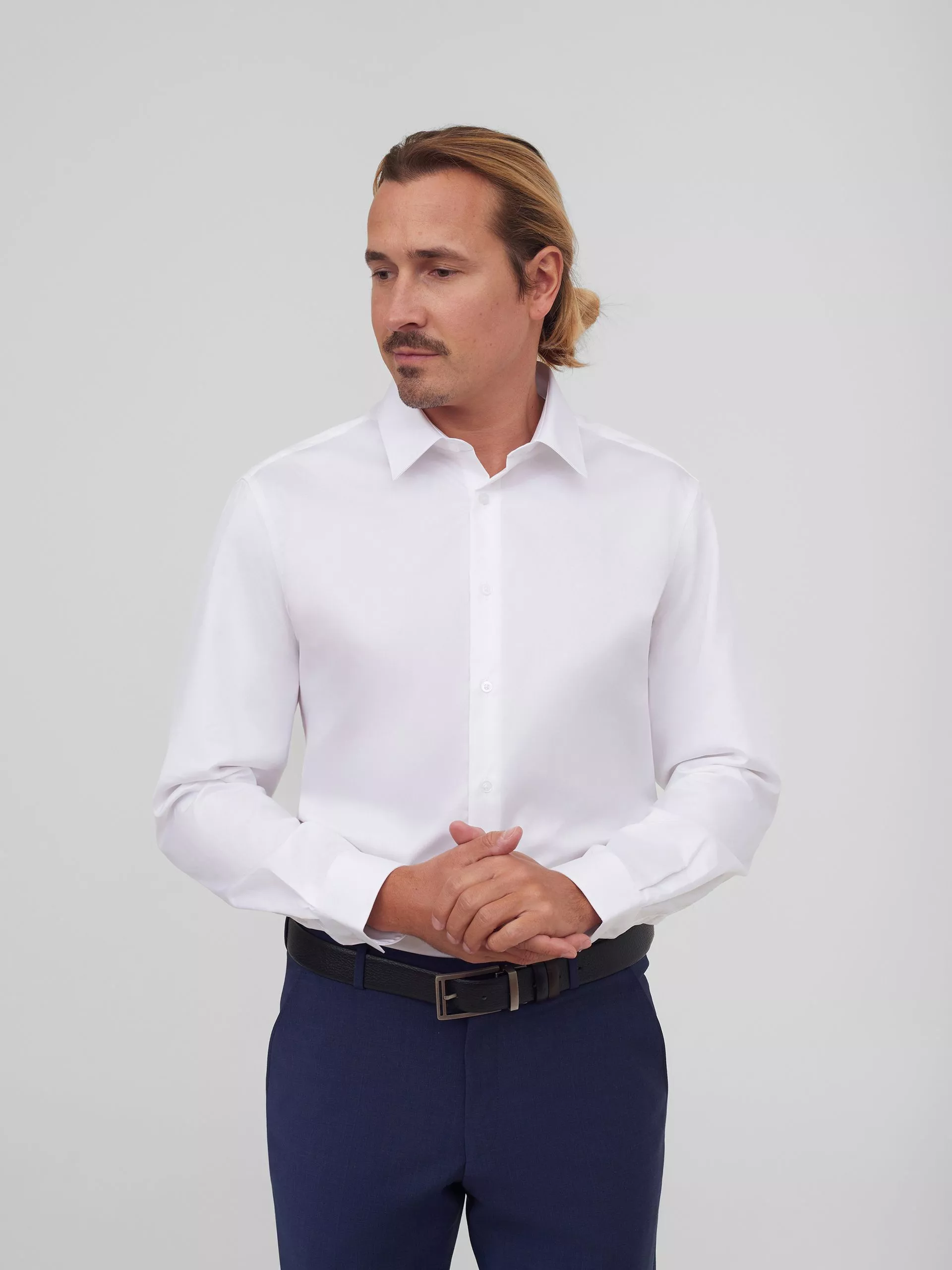 Однотонная хлопковая рубашка Slim Fit