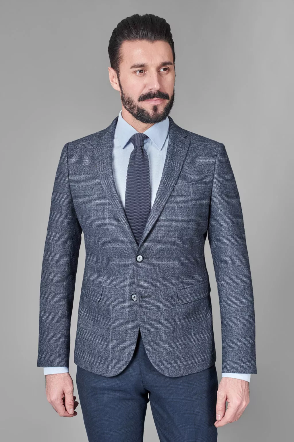 Костюмный пиджак из поливискозы в клетку Super Slim Fit
