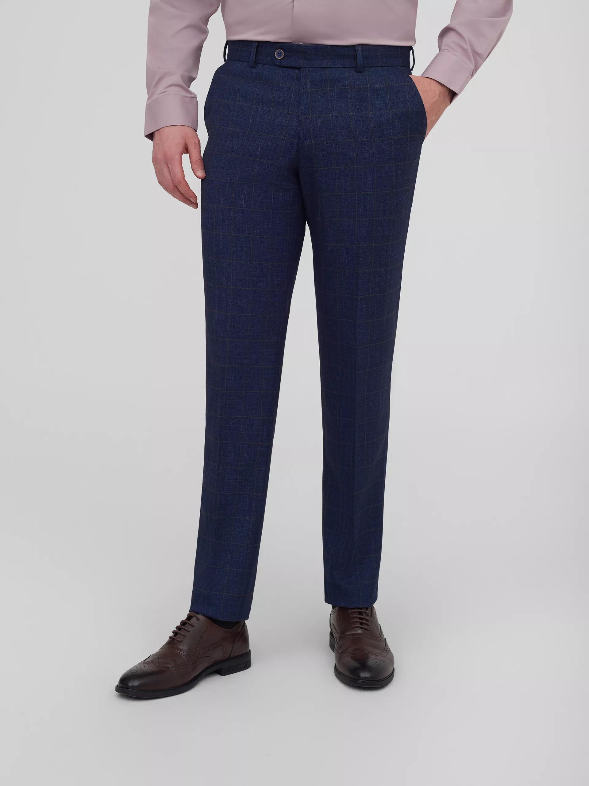 Тёмно-синий костюм в клетку Super Slim Fit