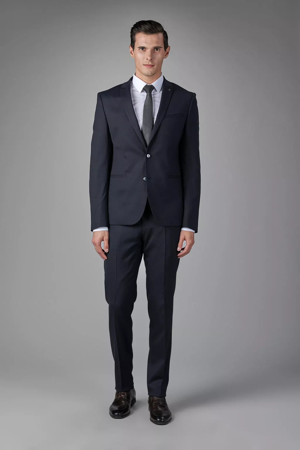 Костюм из эластичной шерстяной ткани с мелкой фактурой Super Slim Fit