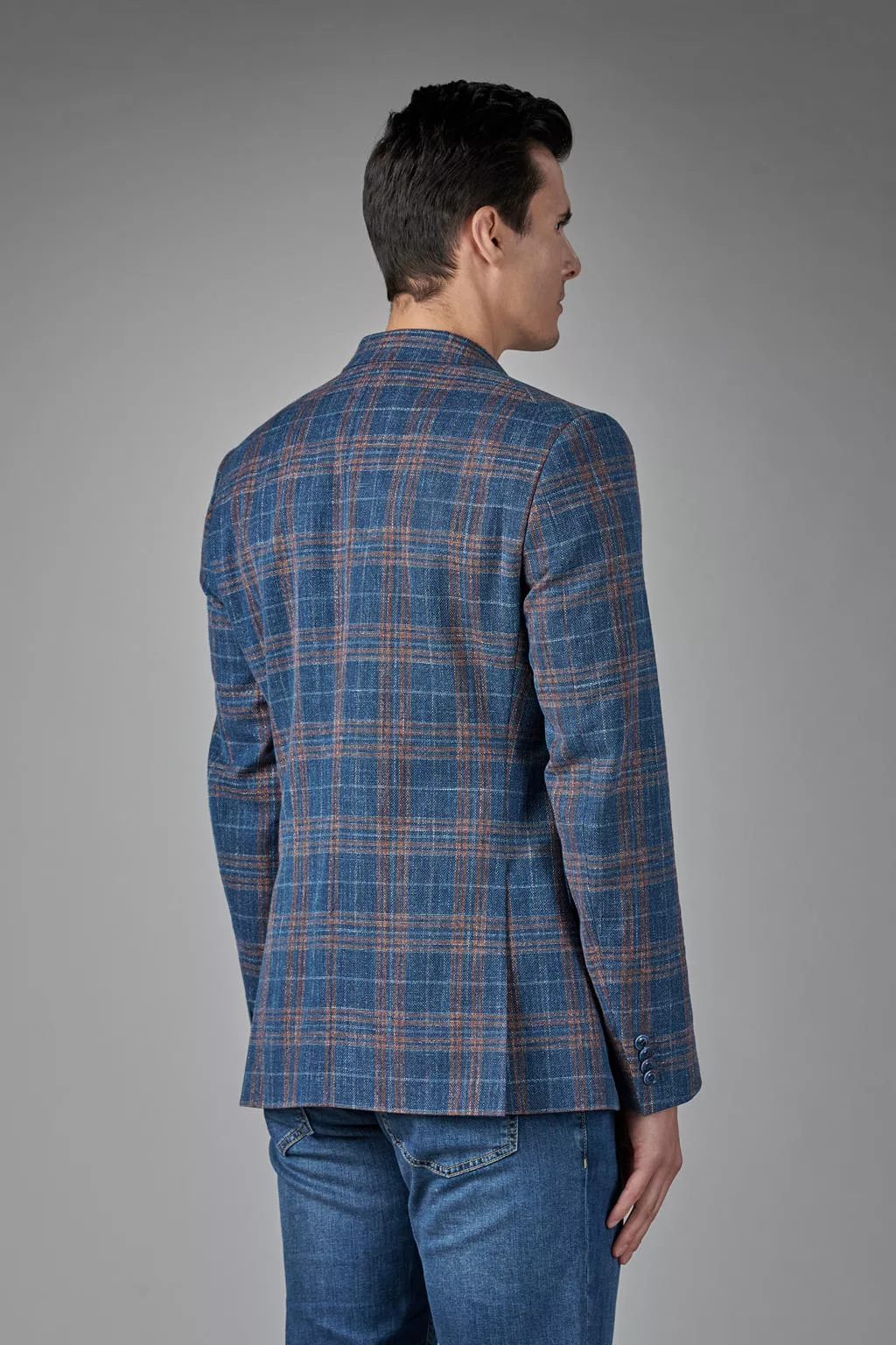 Пиджак из итальянской ткани Marzotto с шерстью и хлопком Slim Fit