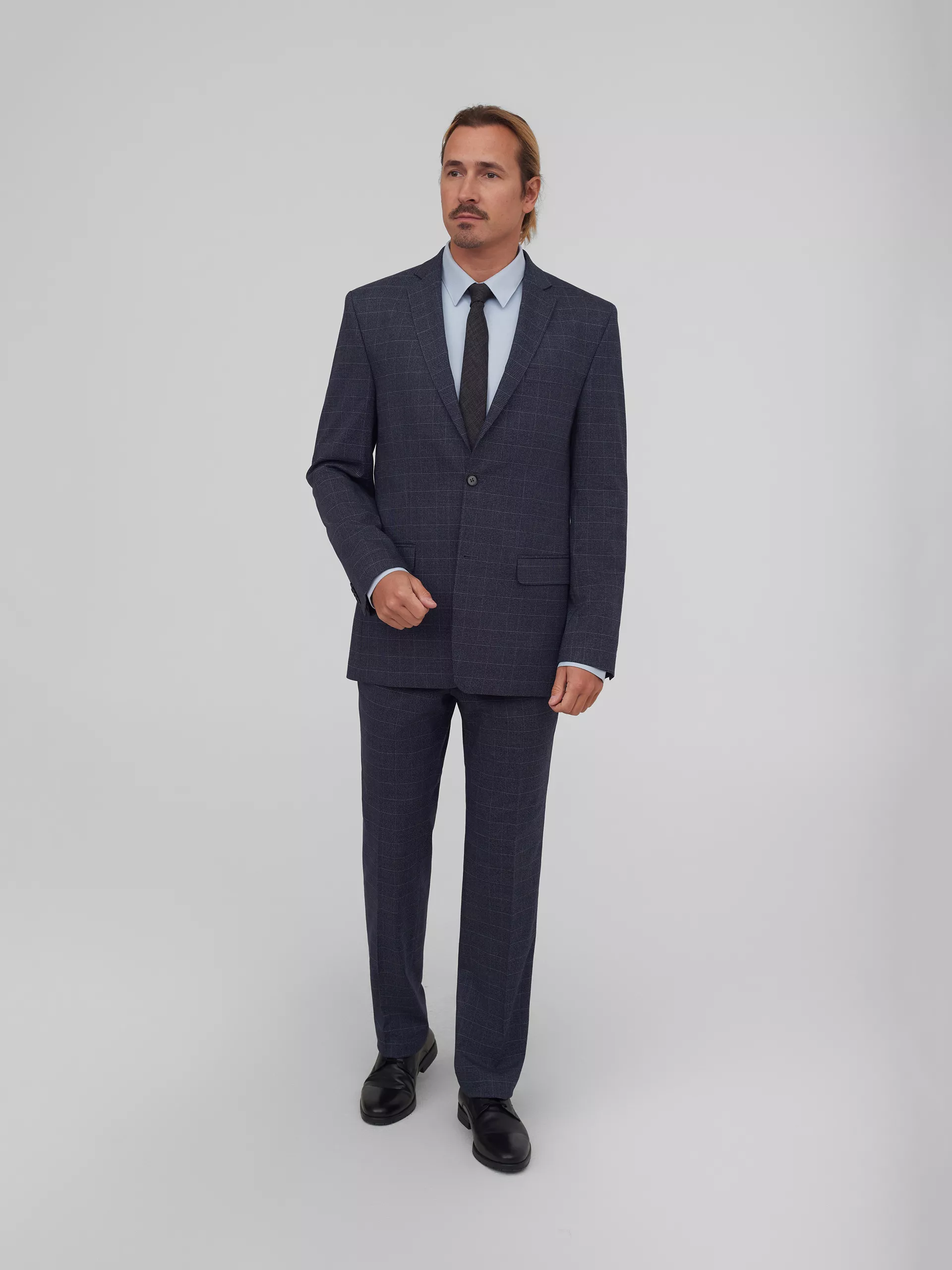 Костюм из смесовой ткани в клетку Regular Fit