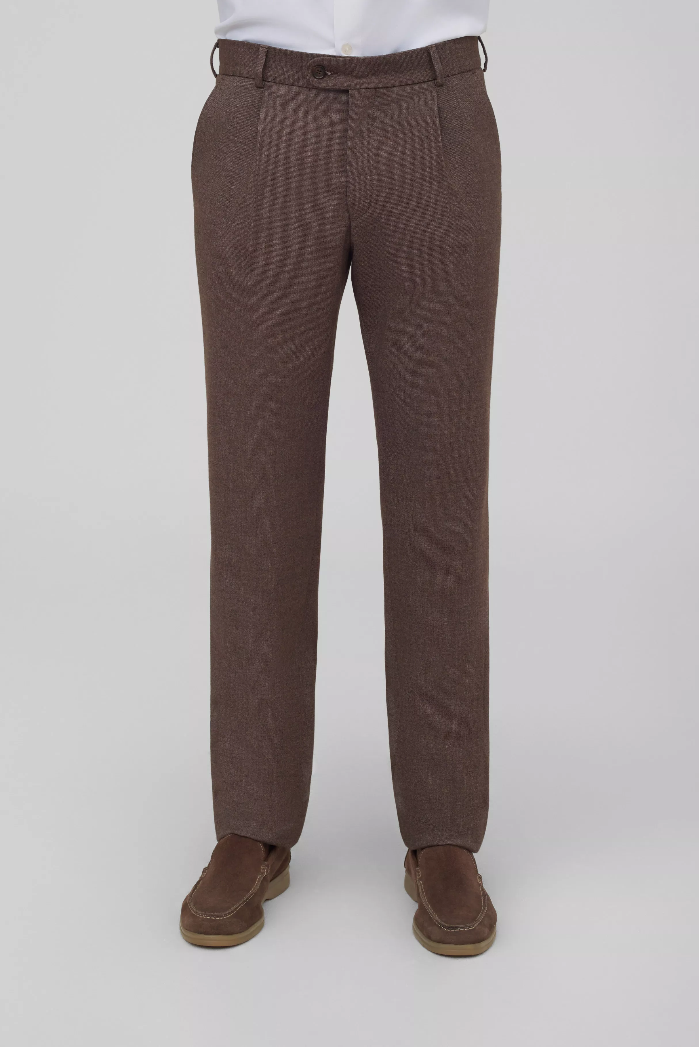 Костюмные брюки из смесовой ткани Slim Fit