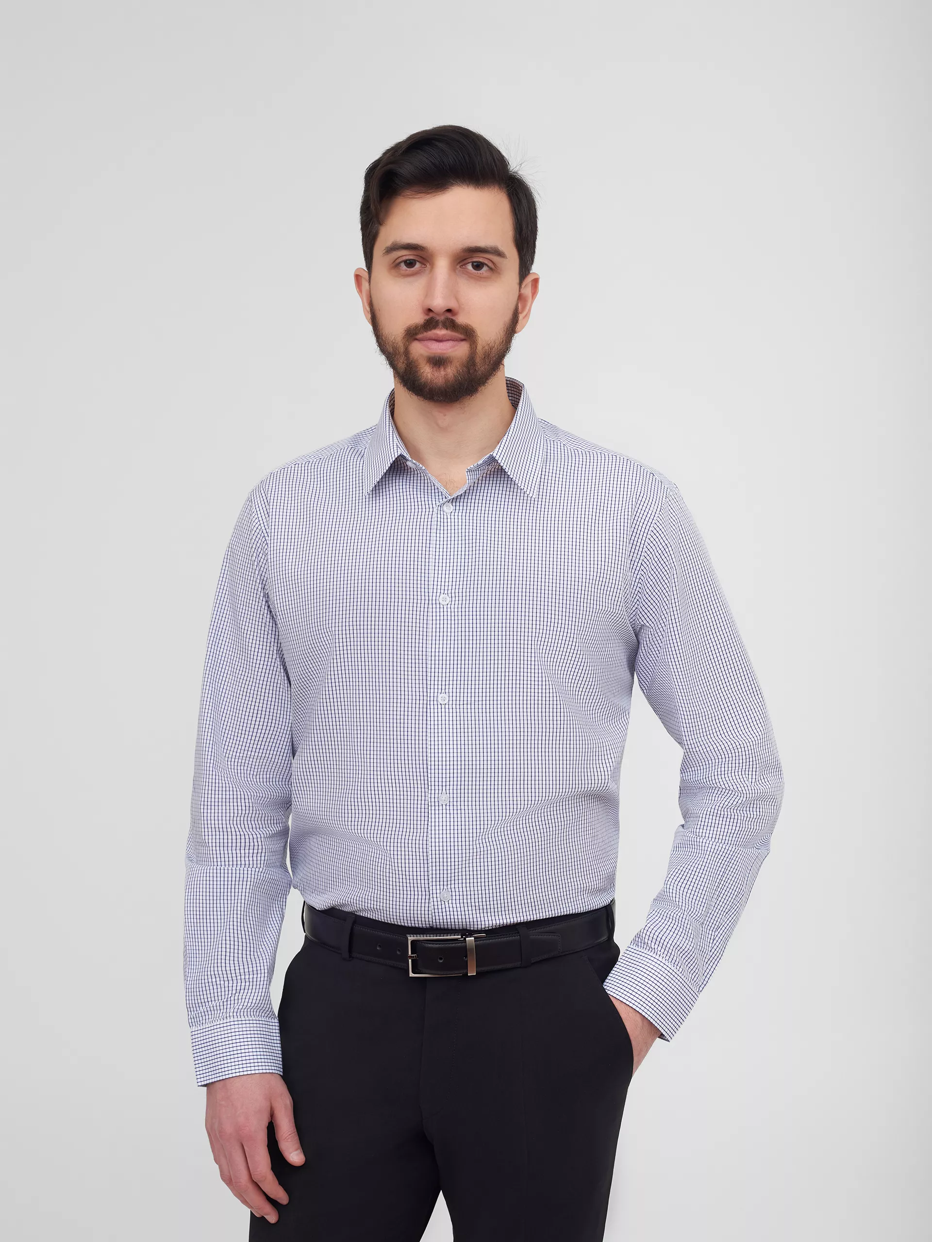 Хлопковая рубашка в клетку Regular Fit