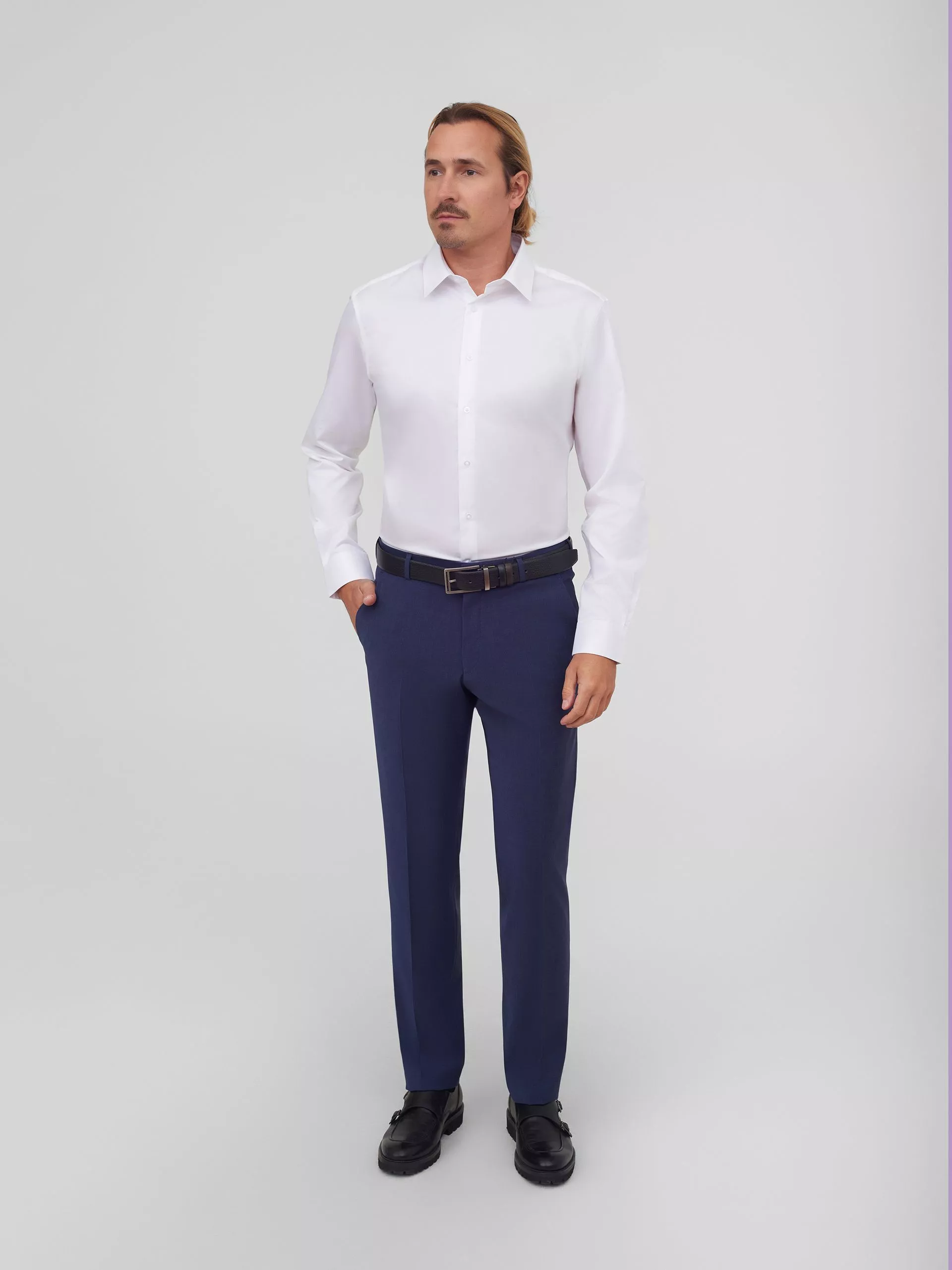 Однотонная хлопковая рубашка Slim Fit
