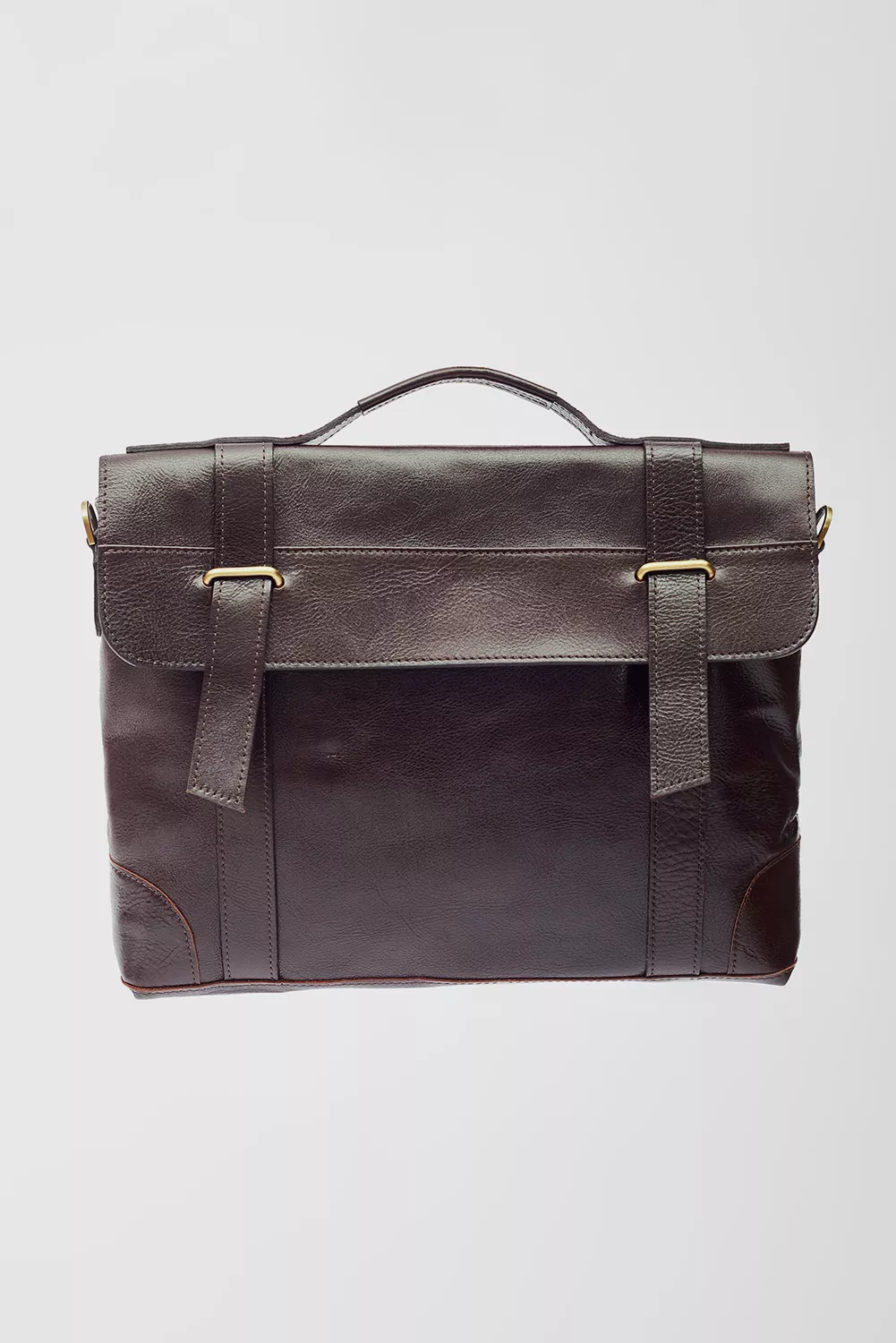 Темно-коричневый кожаный портфель