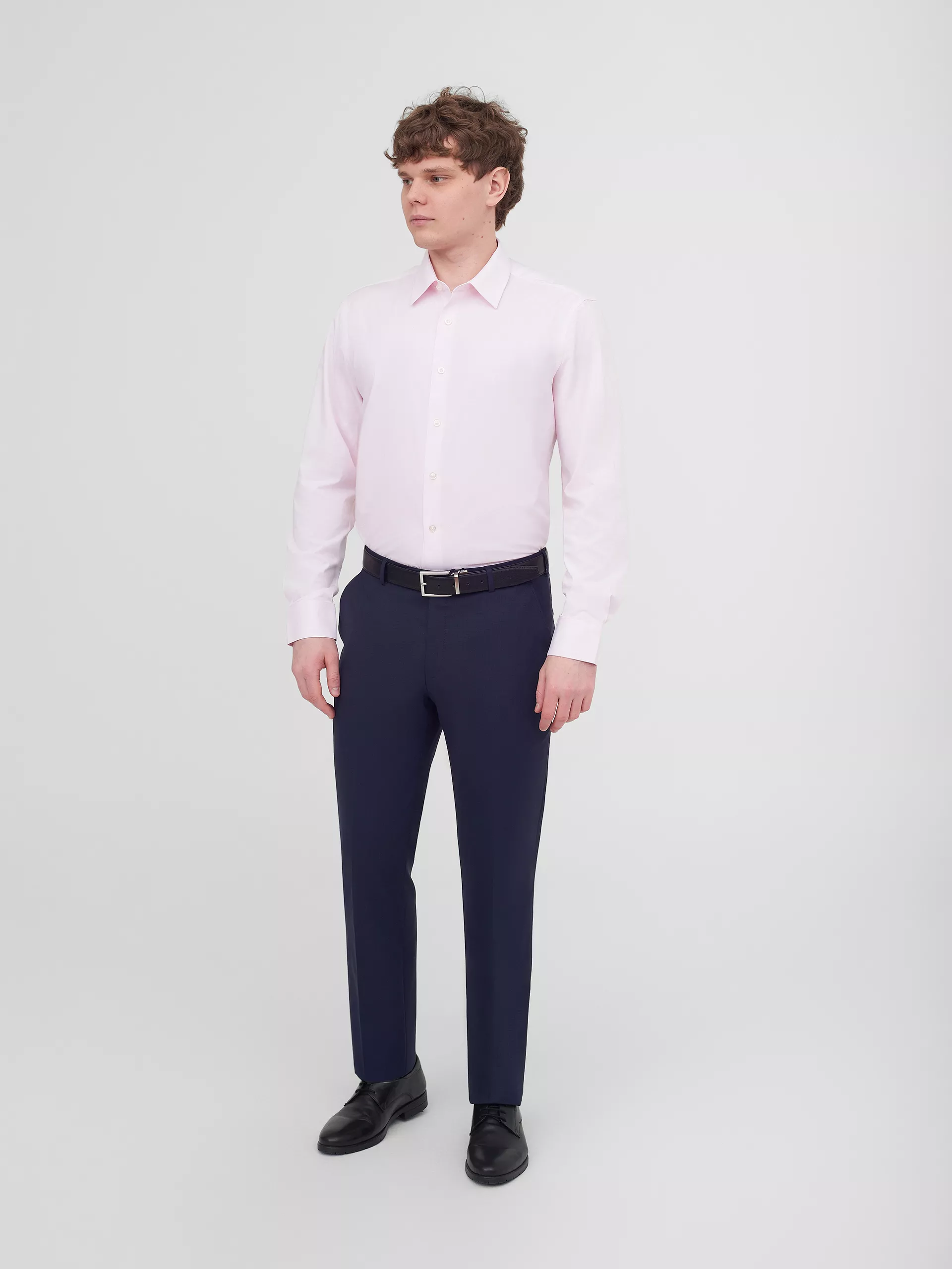 Однотонная рубашка с добавлением бамбука Regular Fit