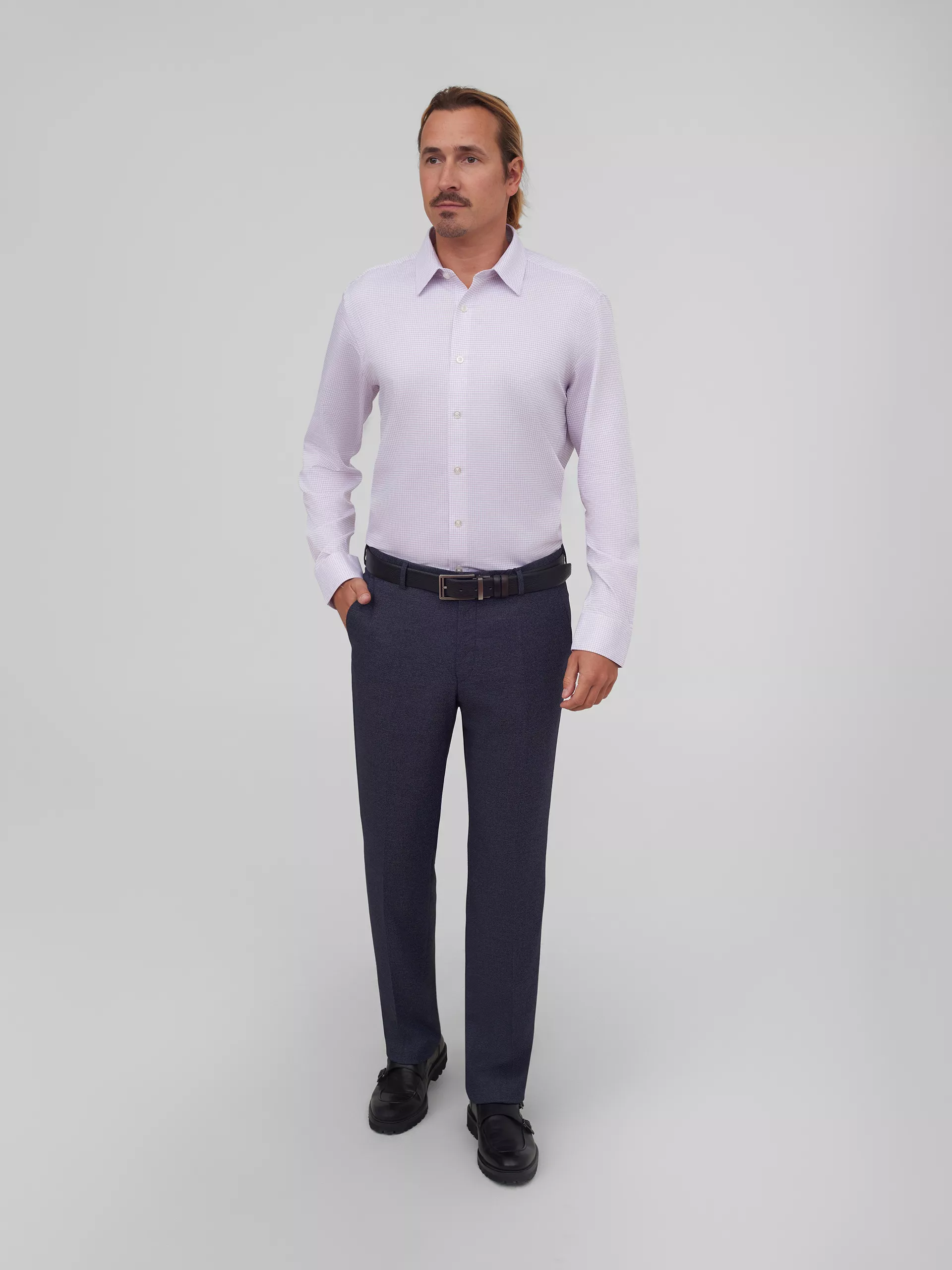 Рубашка в клетку с добавлением бамбука Regular Fit