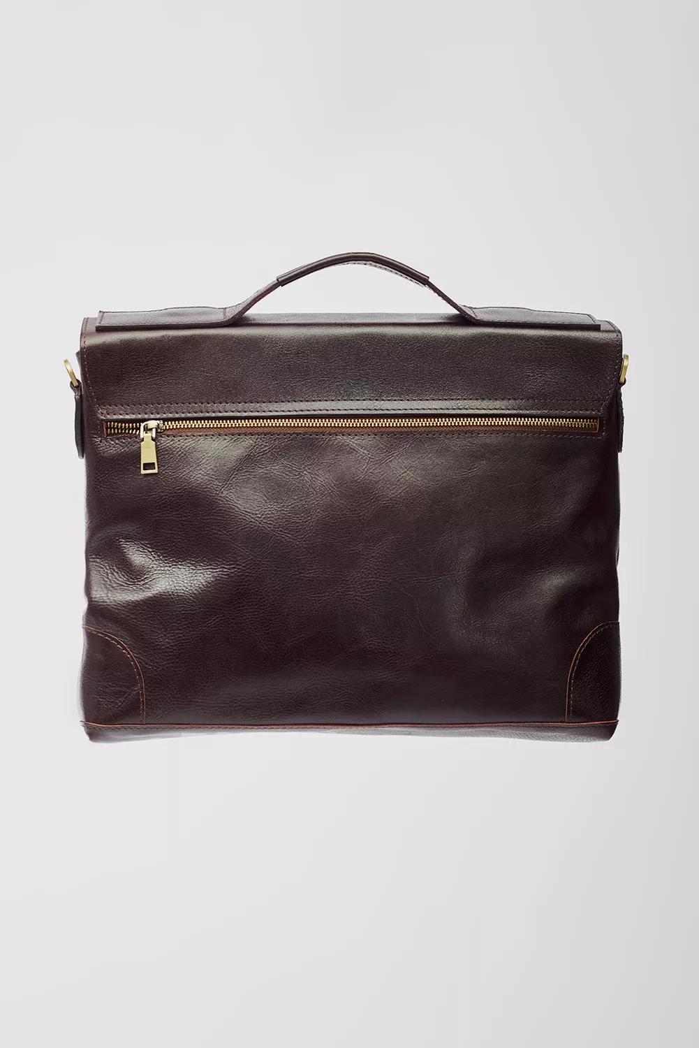 Темно-коричневый кожаный портфель