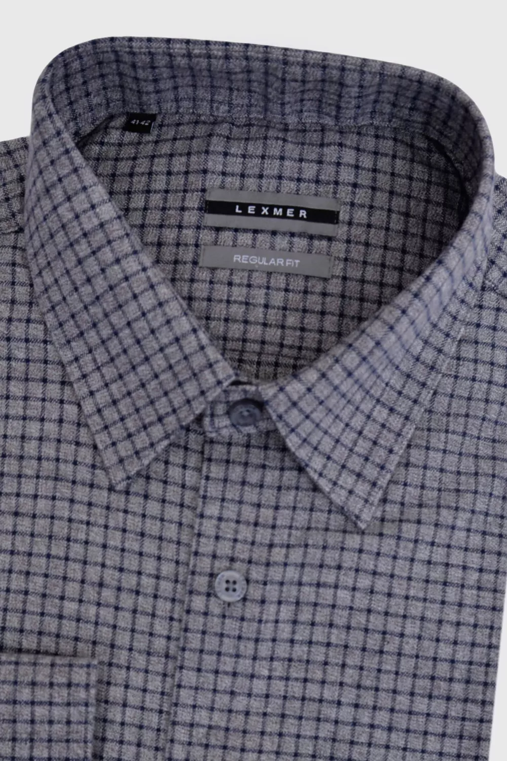Серая рубашка в клетку Regular Fit