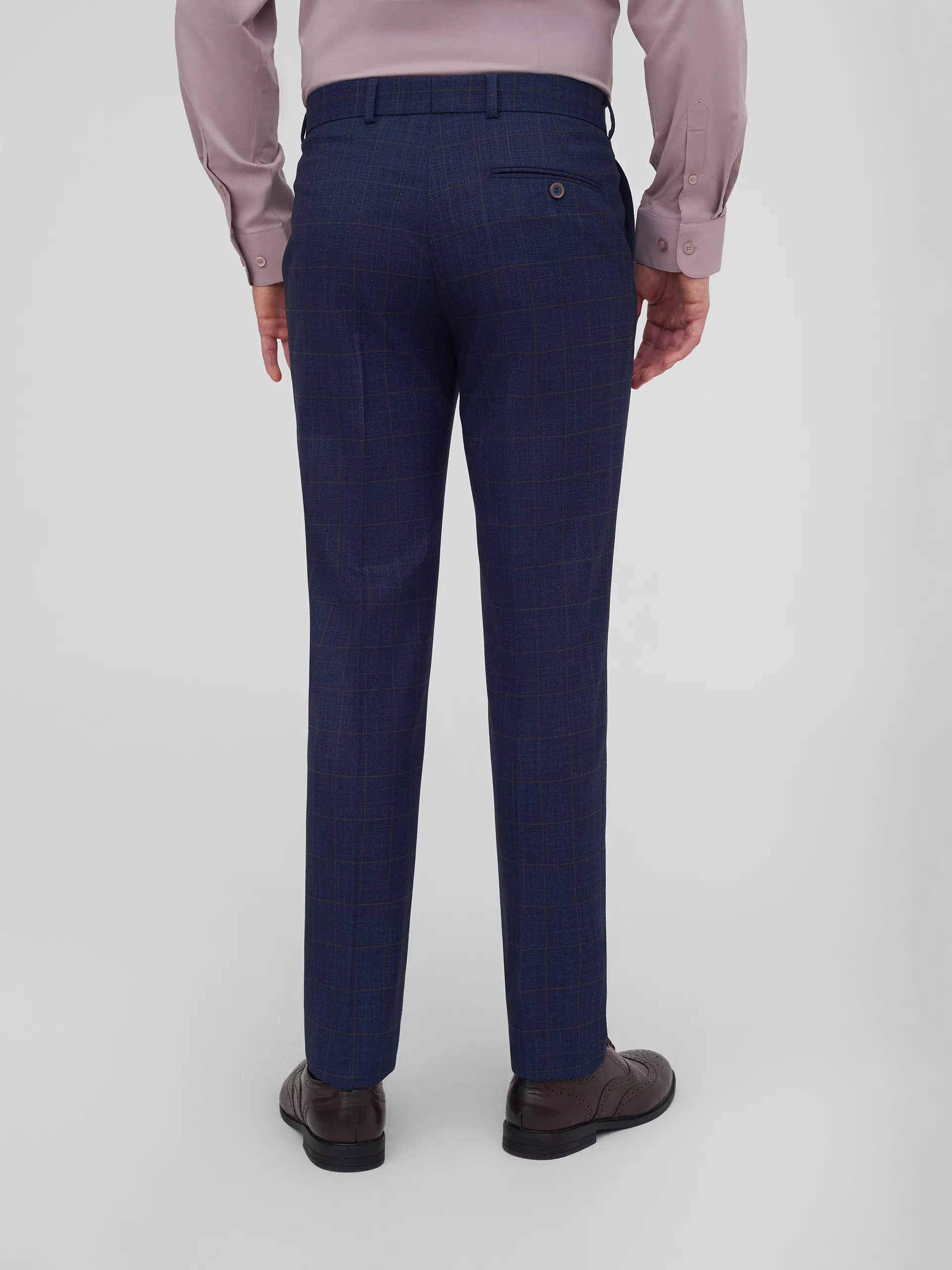 Тёмно-синий костюм в клетку Super Slim Fit