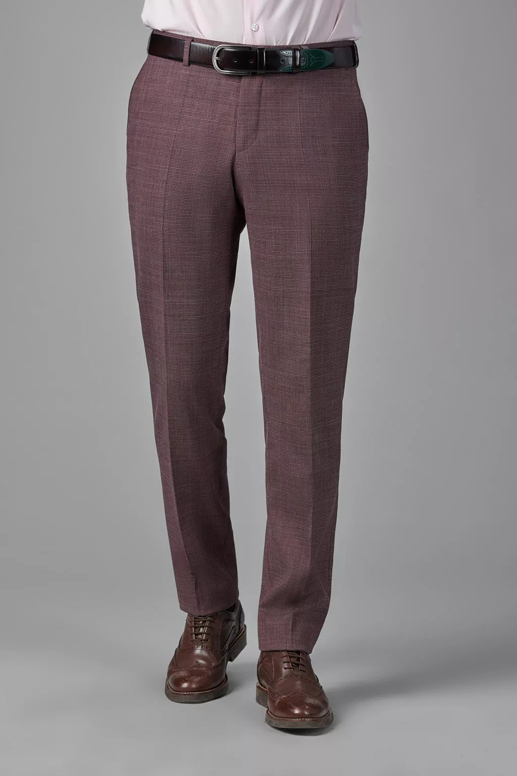 Костюмные брюки бордового цвета с микродизайном Slim Fit 