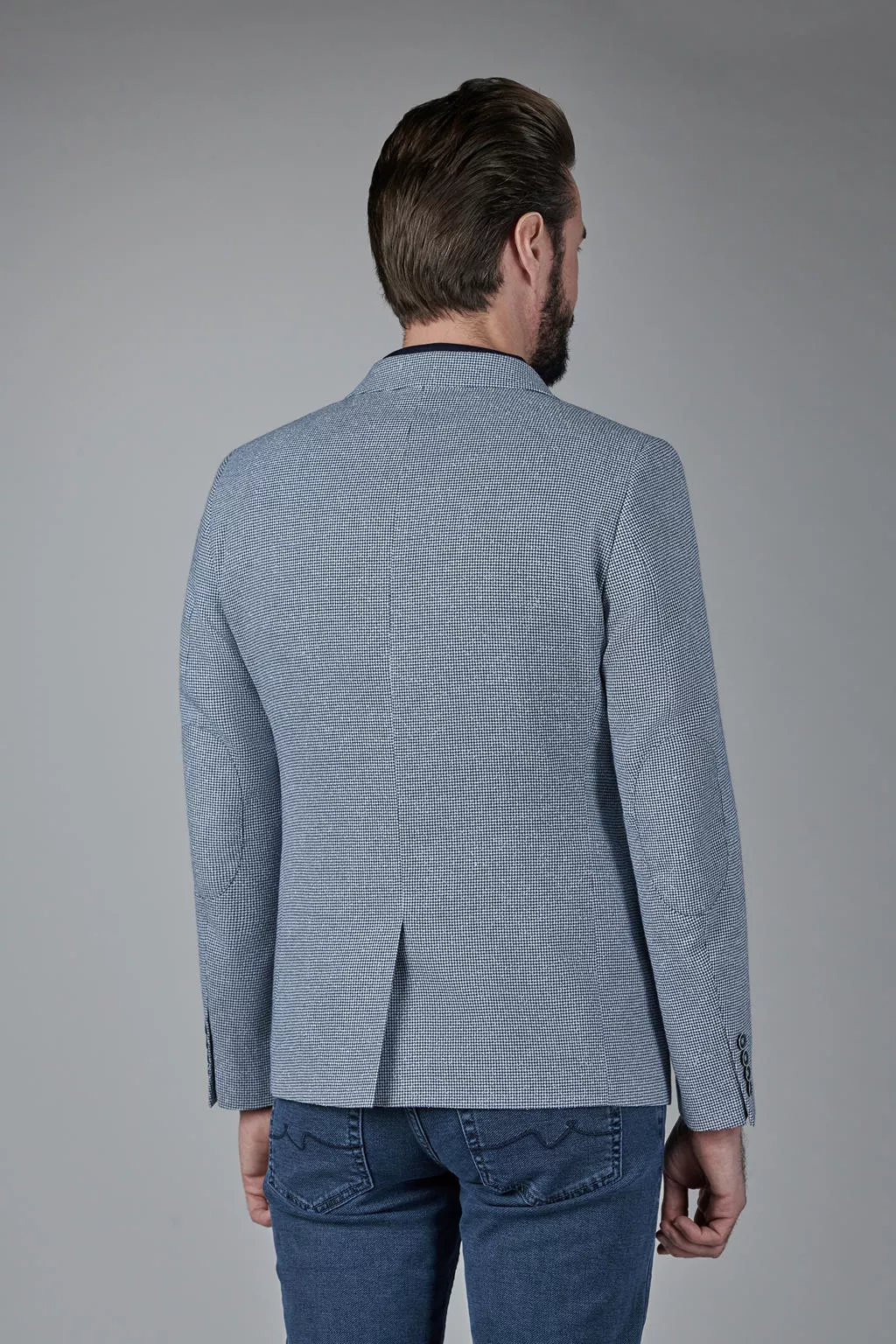 Пиджак из смесовой ткани с узором Гусиная лапка Super Slim Fit