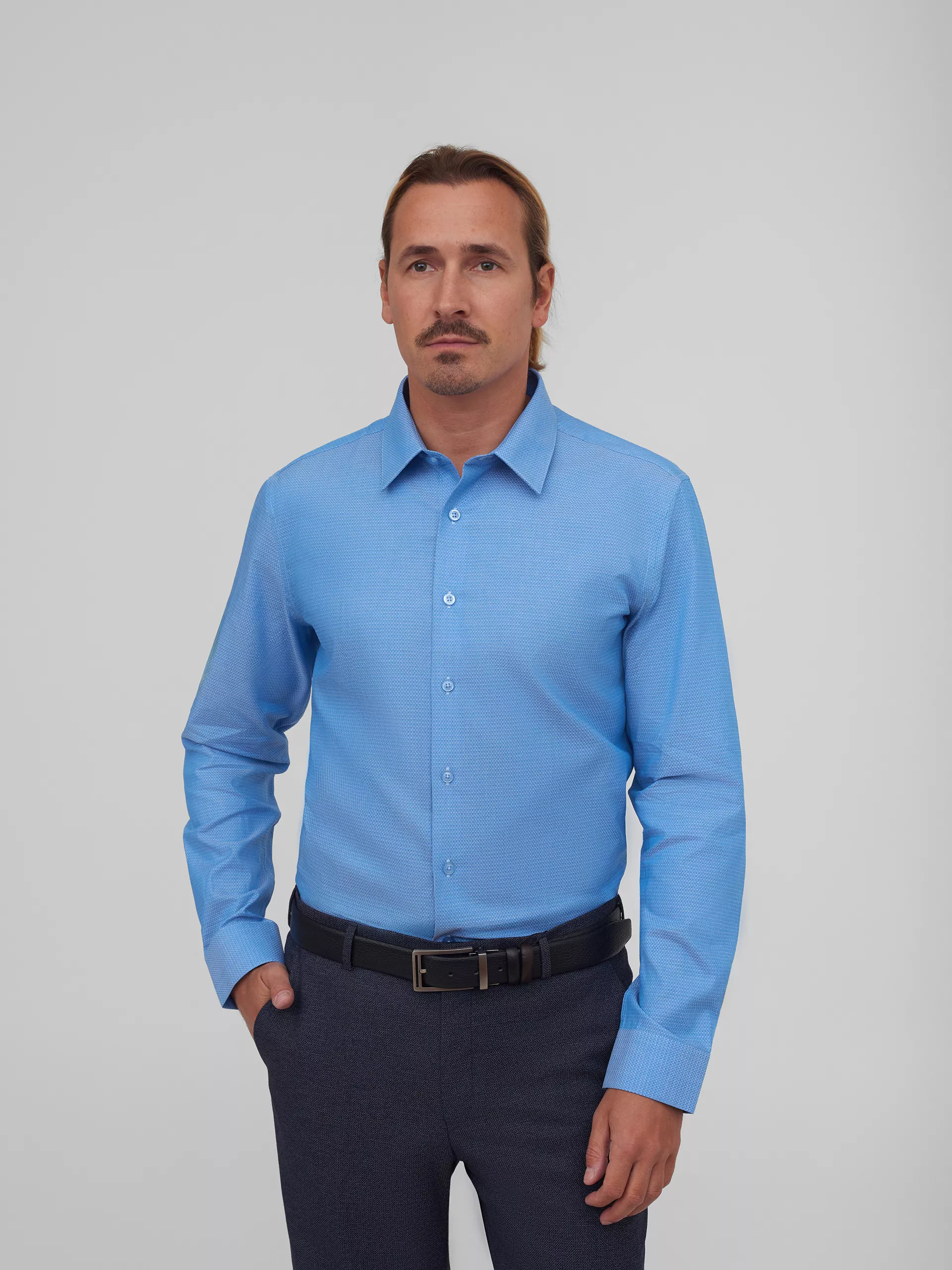 Рубашка с мелким узором Slim Fit