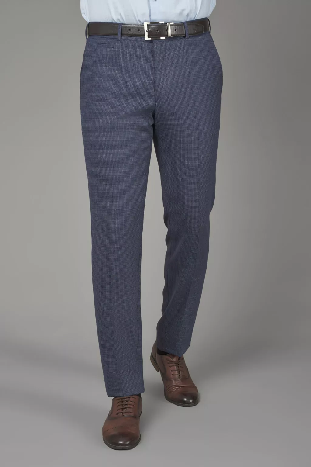 Костюмные брюки из тонкой шерстяной ткани с микродизайном Regular Fit