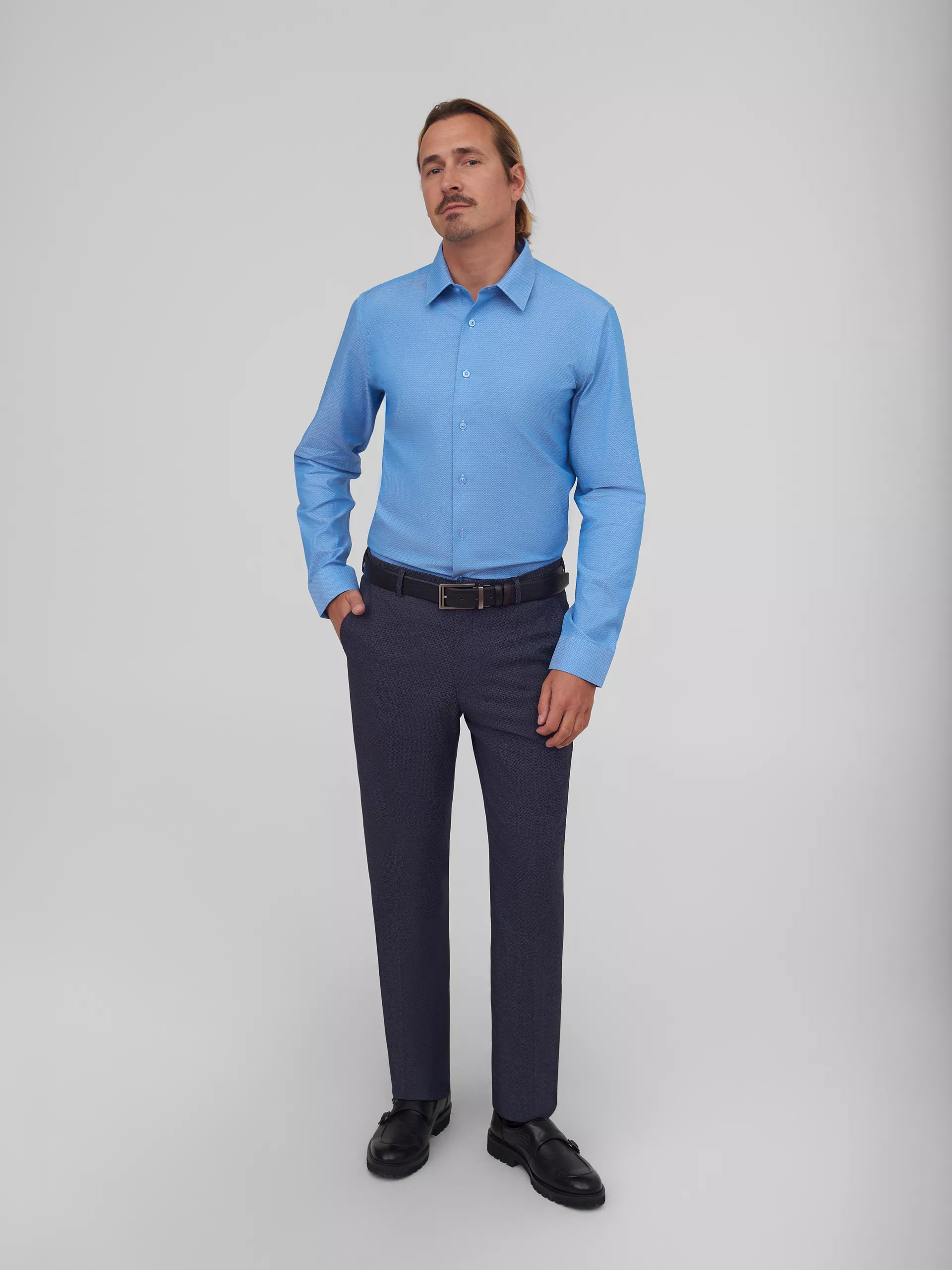 Рубашка с мелким узором Slim Fit
