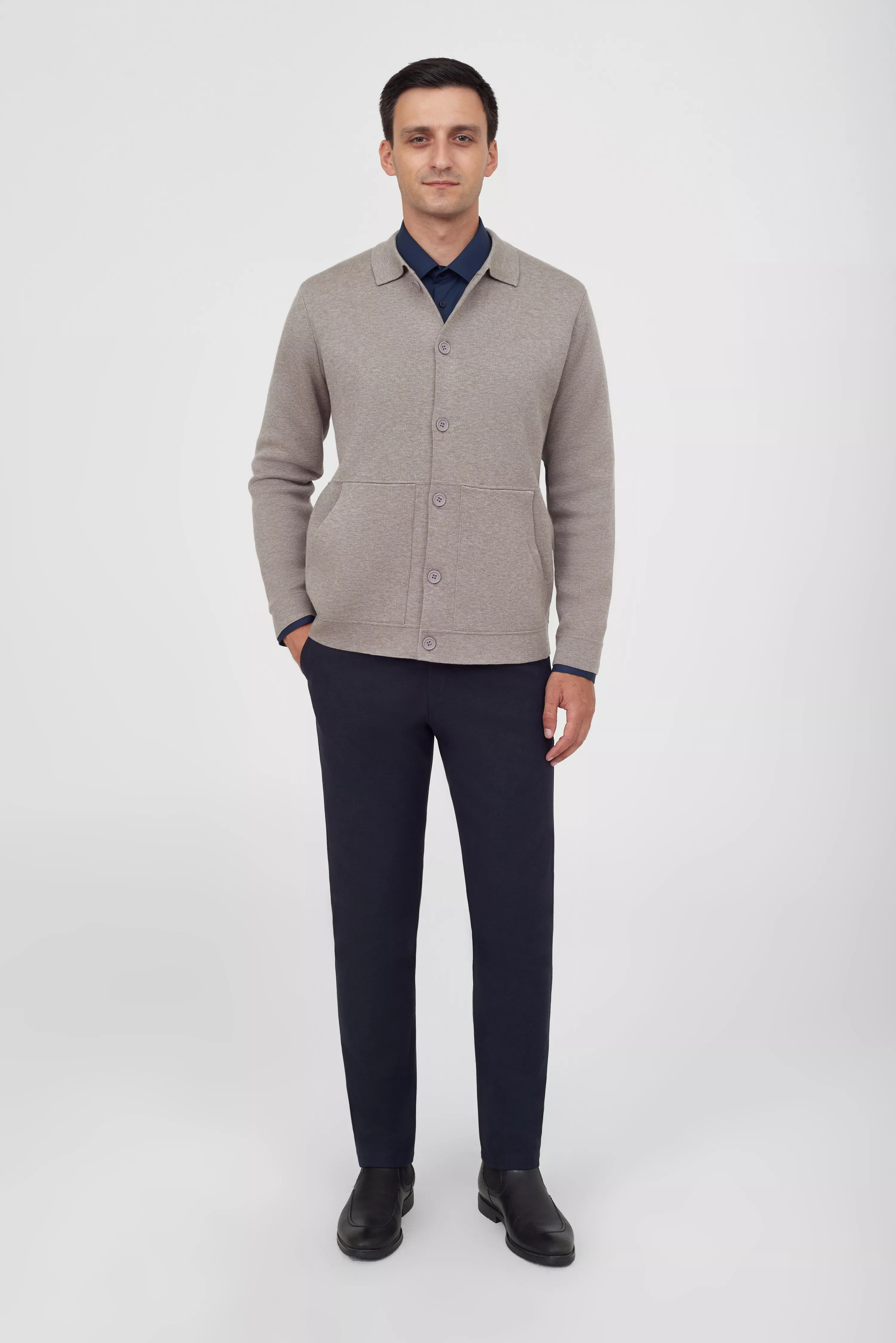 Однотонная рубашка с добавлением бамбука Slim Fit